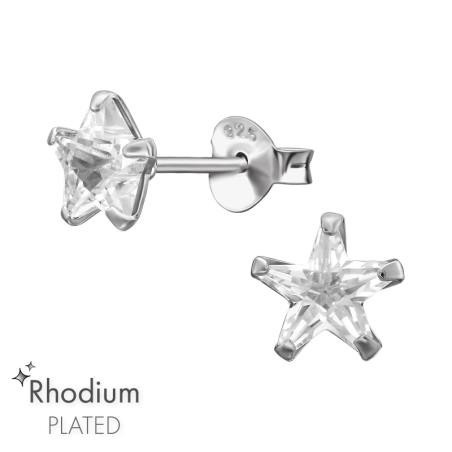 6mm Gwiazda Klasyczne Kolczyki Sztyfty biżuterii | All4silver