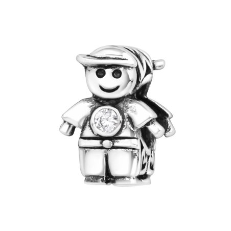 Chłopiec Doll Charms z cyrkonią/kryształem biżuterii | All4silver