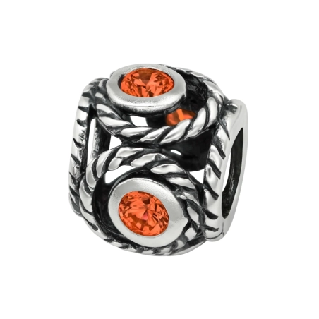 Okrągły Charms z cyrkonią/kryształem biżuterii | All4silver